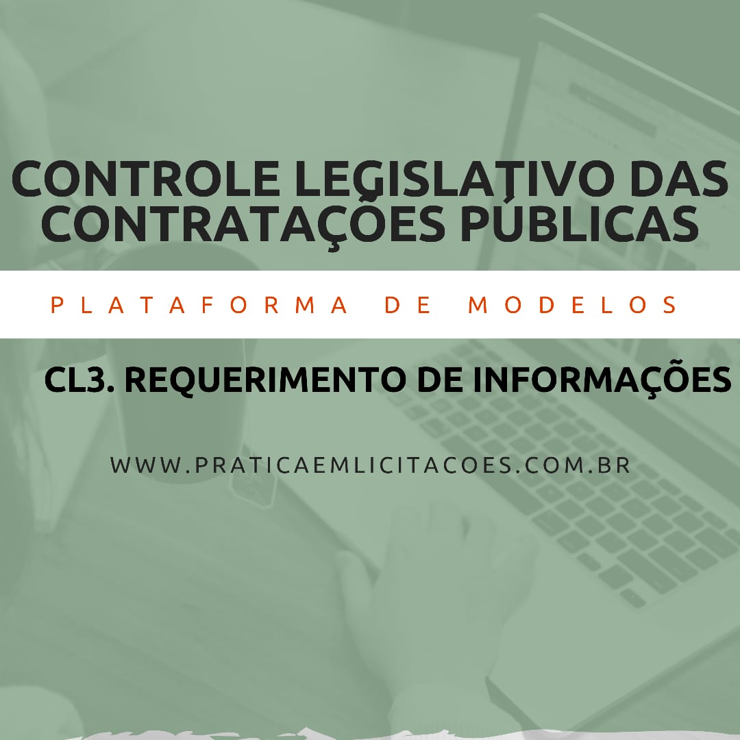 Imagem de capa para o Ebook CL3.  Requerimento de informações