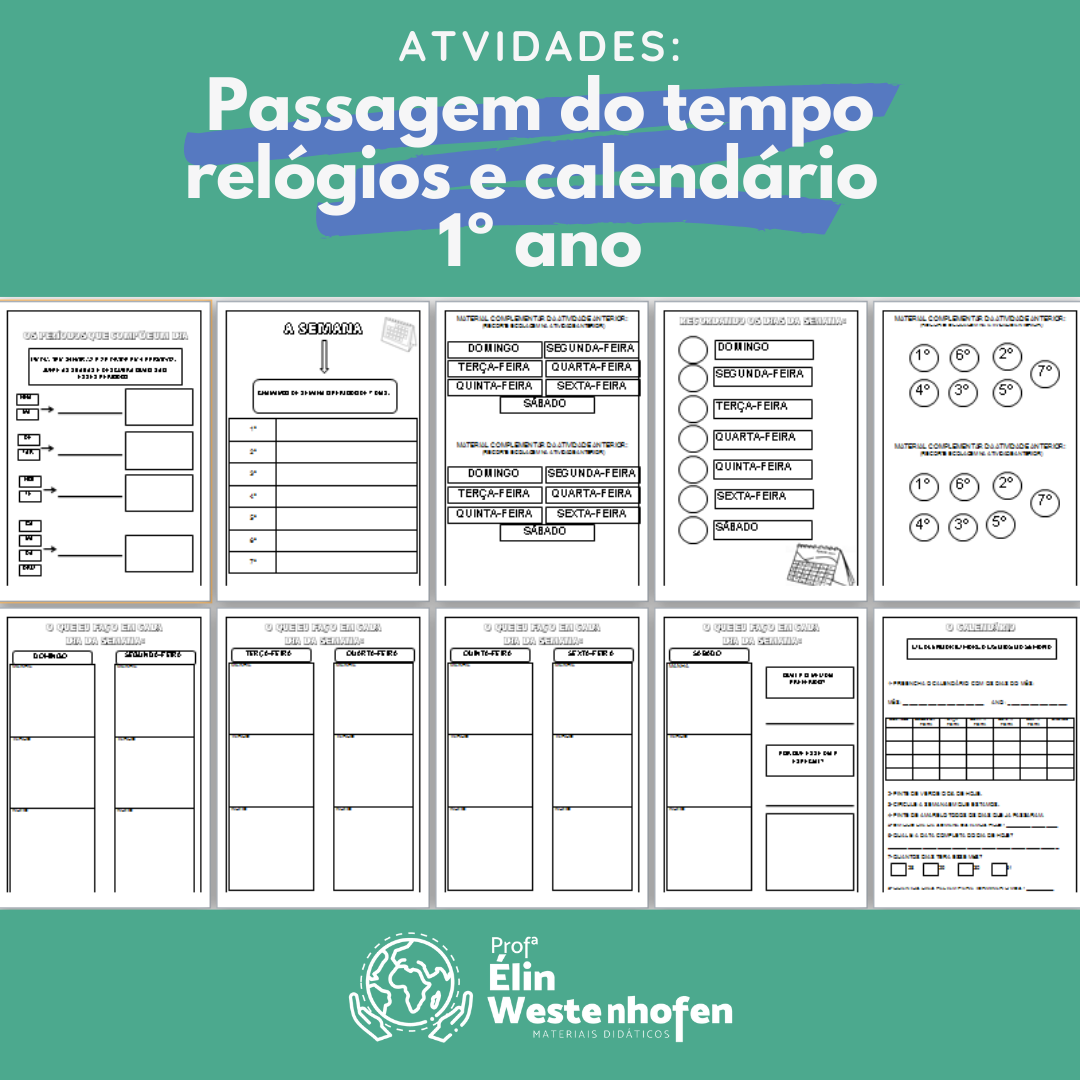 Atividades: Passagem do tempo – relógios e calendário – 1º ano - Élin ...