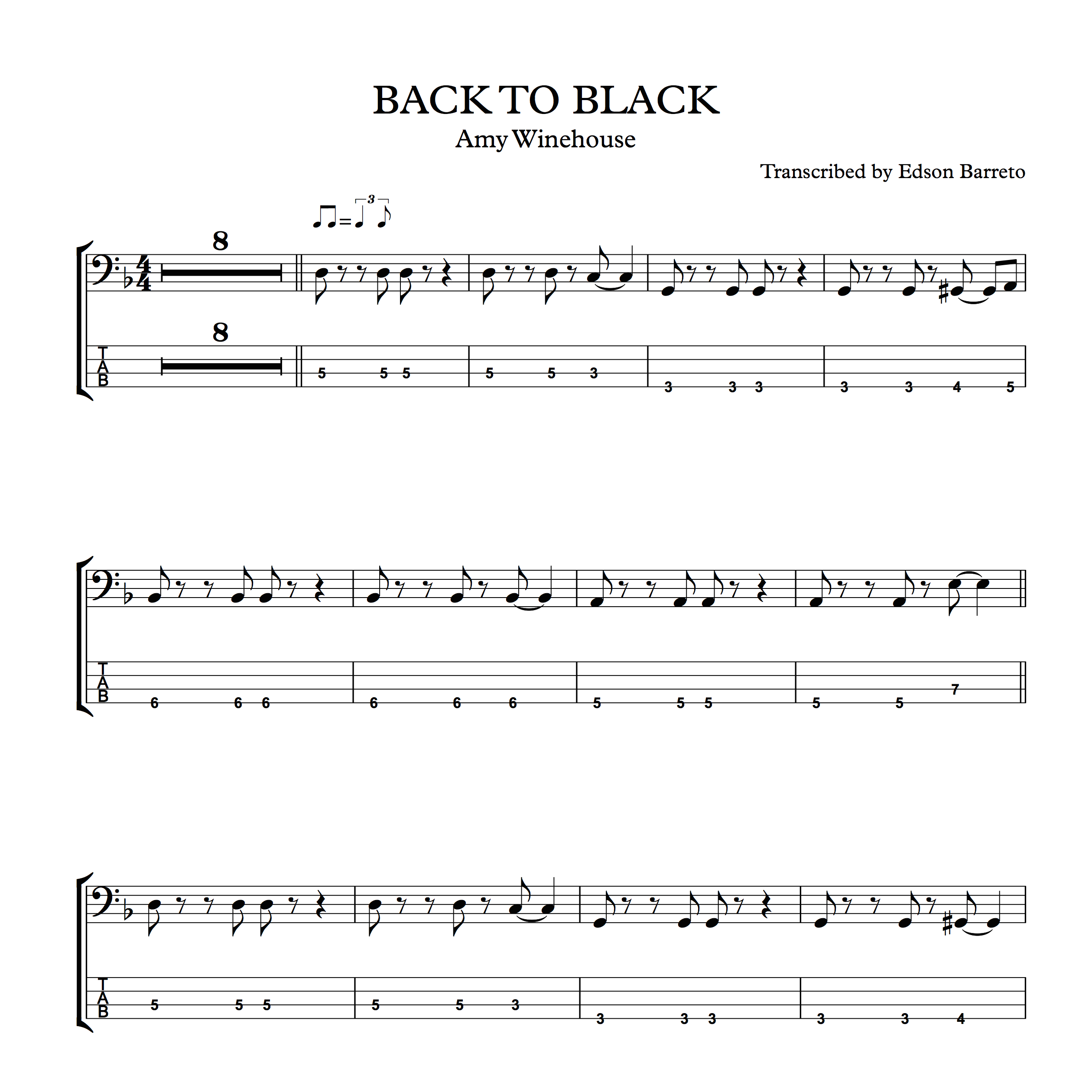 Back To Black Amy Winehouse Bass Transcription Score Tab Lesson Edson Renato Vitti Barreto Learn A New Skill Images Icons Pictures Hotmart