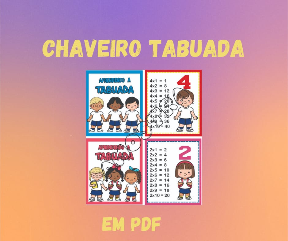 Imagem de capa para o Ebook Chaveiro Tabuada
