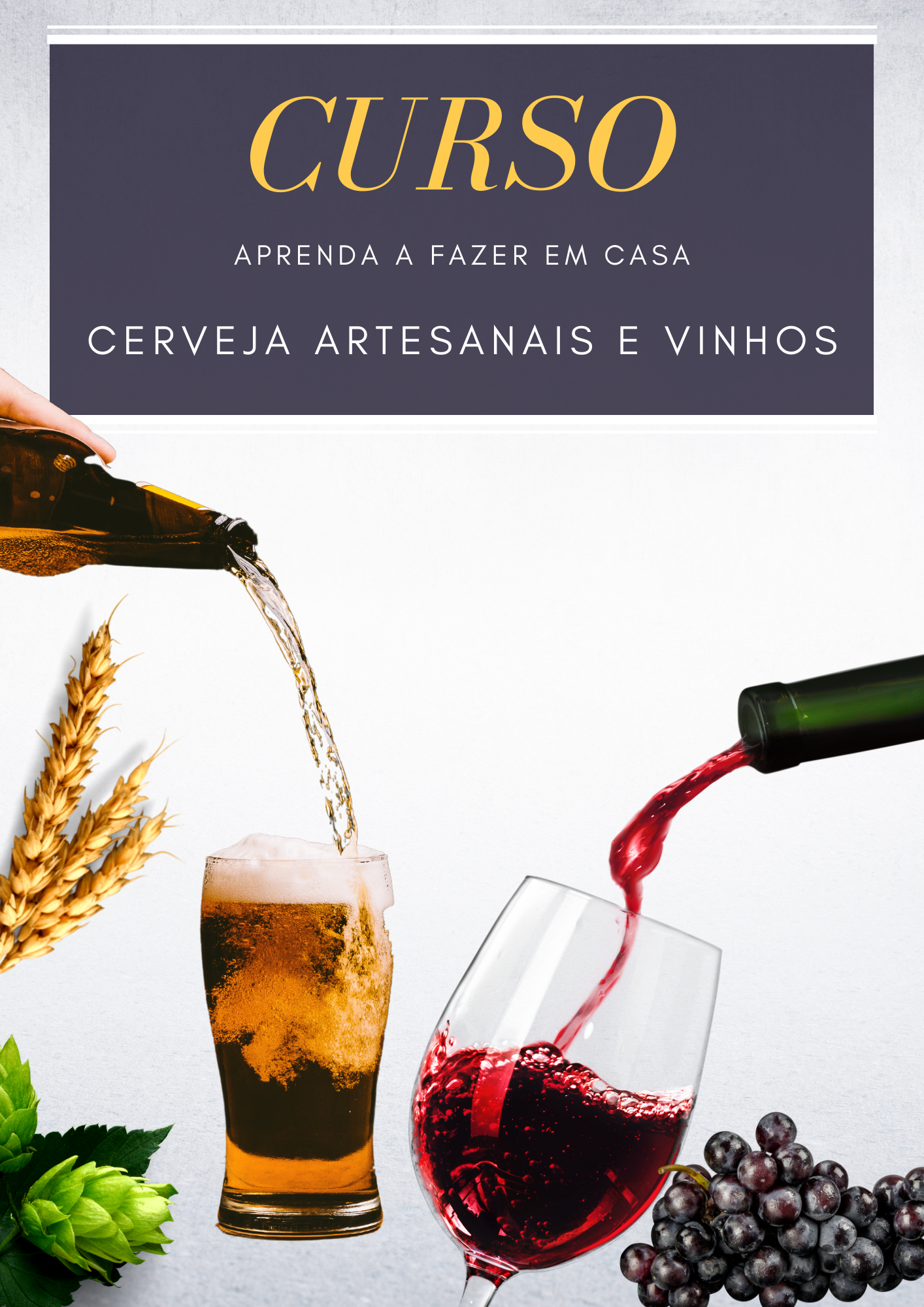 Curso produção de cerveja artesanal e vinhos