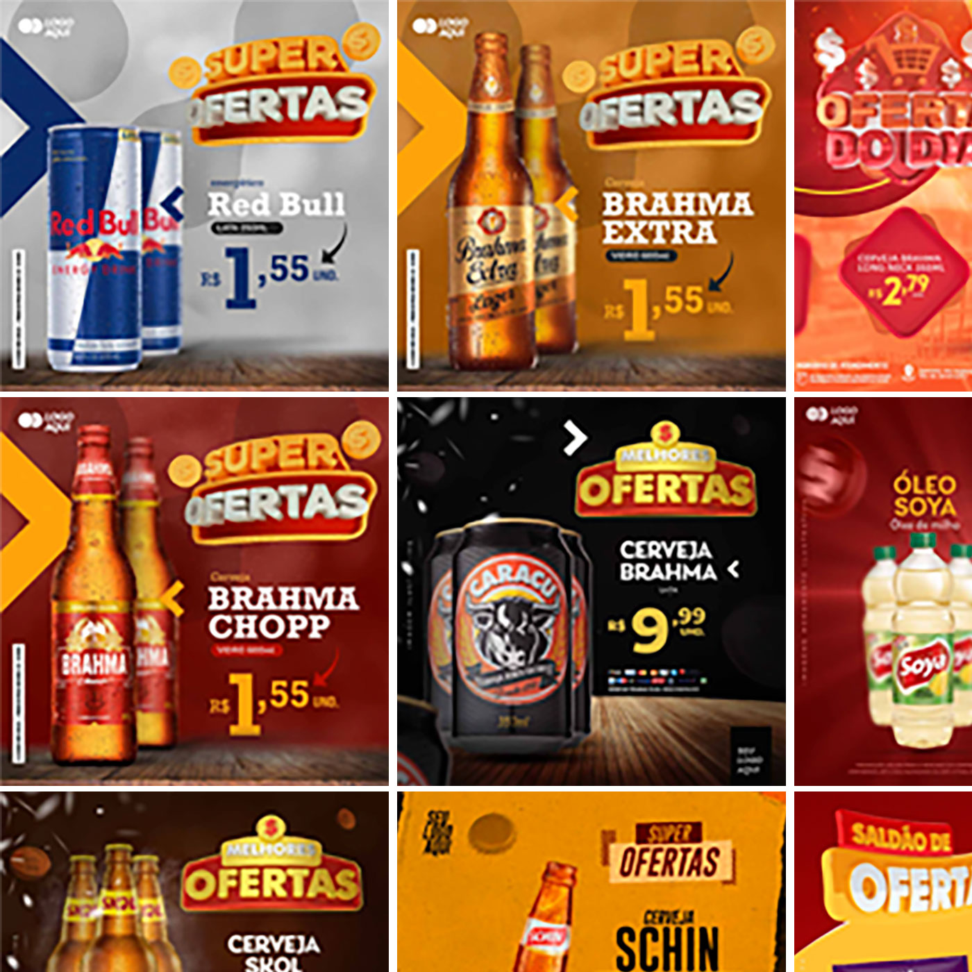 Artes Ofertas Promoção Mídias Sociais 10 flyers Editaveis Photoshop...