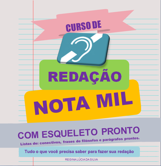 Curso de Redação Nota Mil Com Esqueleto Pronto para Pessoa com Deficiência Auditiva