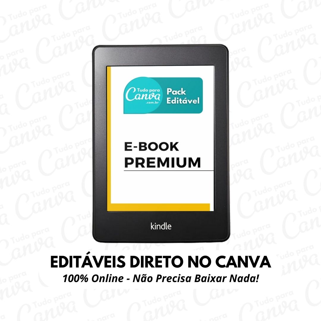 Canva Pack Editável Ebook Modelo Premium com 100 páginas + 5 Kits