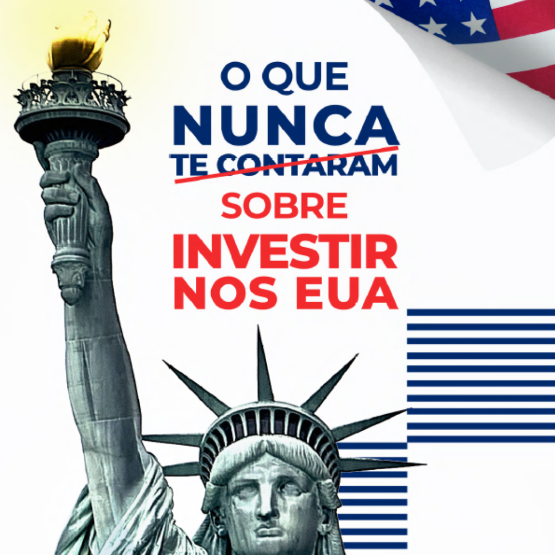 Imagem de capa para o Ebook O  que nunca te contaram sobre investir nos EUA - Um guia prático de como investir na bolsa americana do ZERO