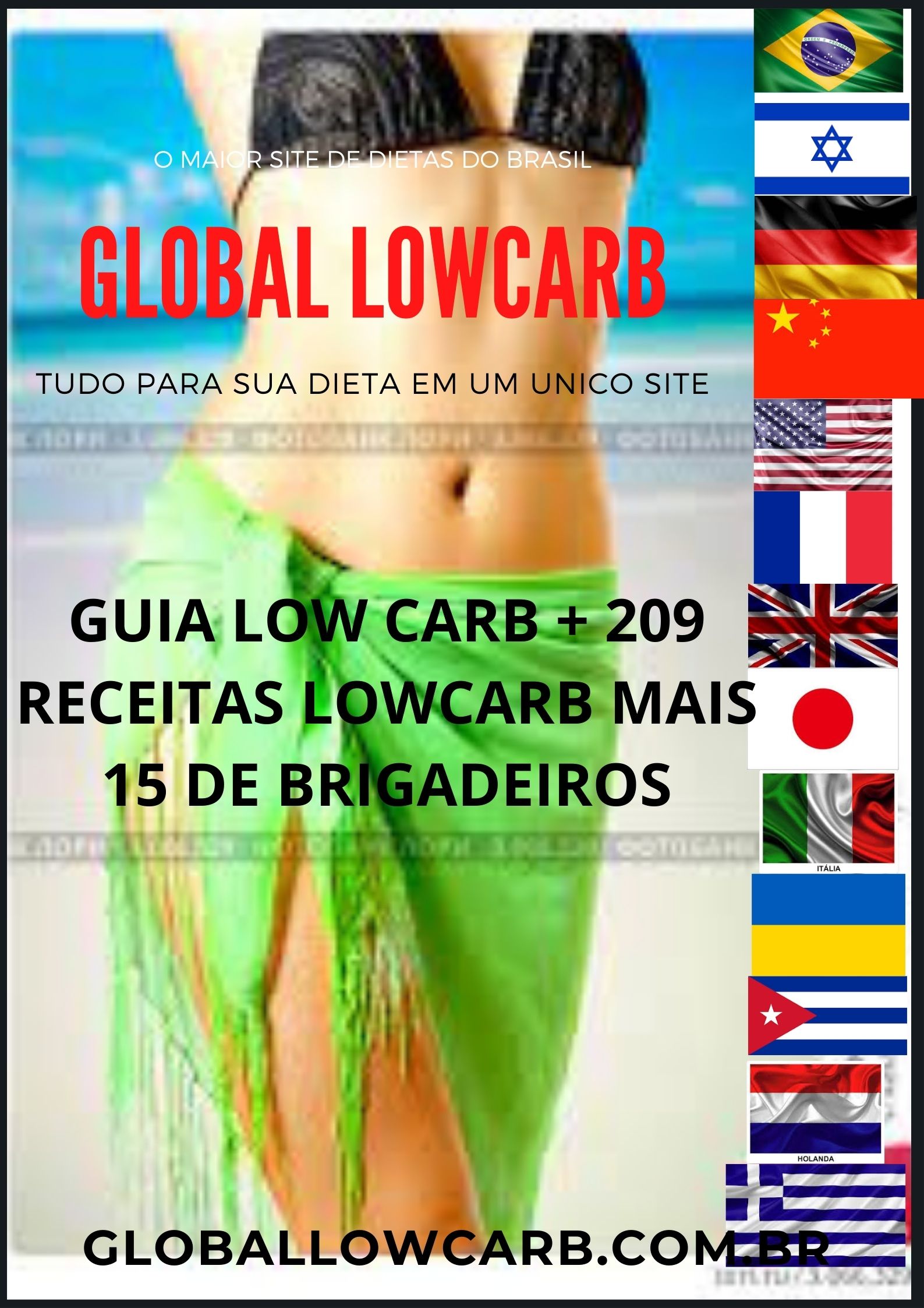Imagem de capa para o Ebook Guia lowcarb + 209 RECEITAS DE BOLO E 15 DE BRIGADEIRO