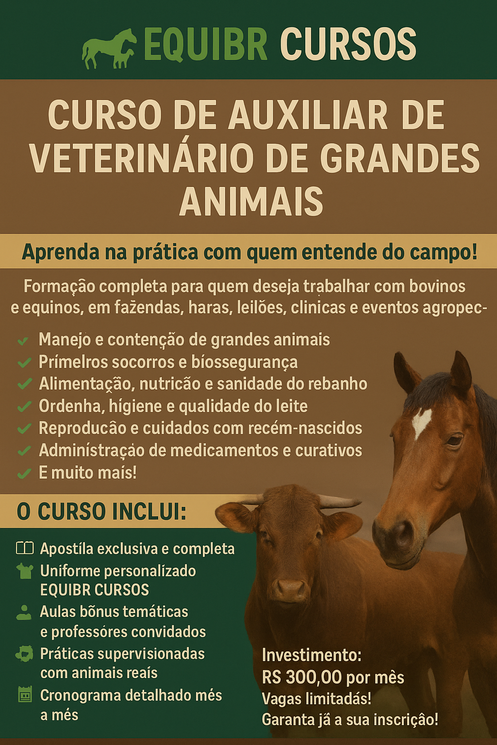 Curso Presencial de Auxiliar Veterinário para Grandes Animais (Bovi...