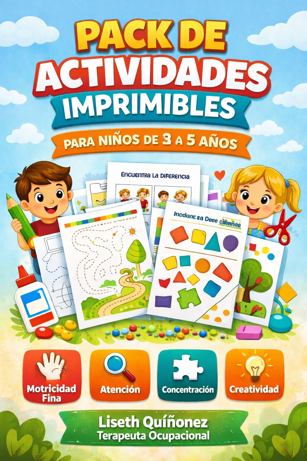 Pack de actividades imprimibles para estimulación infantil (3 a 5 a...