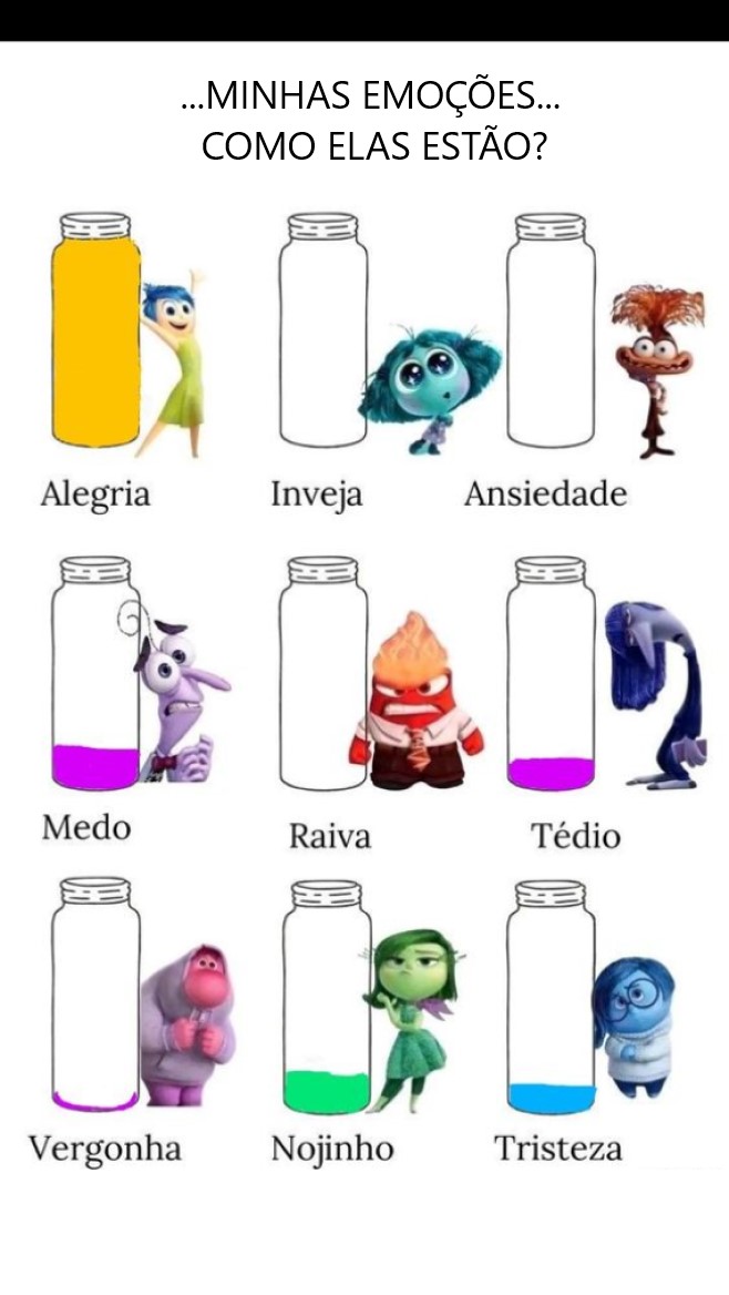 ATIVIDADE DAS EMOÇÕES E SENTIMENTOS (DIVERTIDAMENTE). - Carla Alexa...