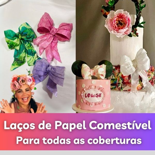 Laço Realista de Papel Comestível - Yona Cakes | Hotmart