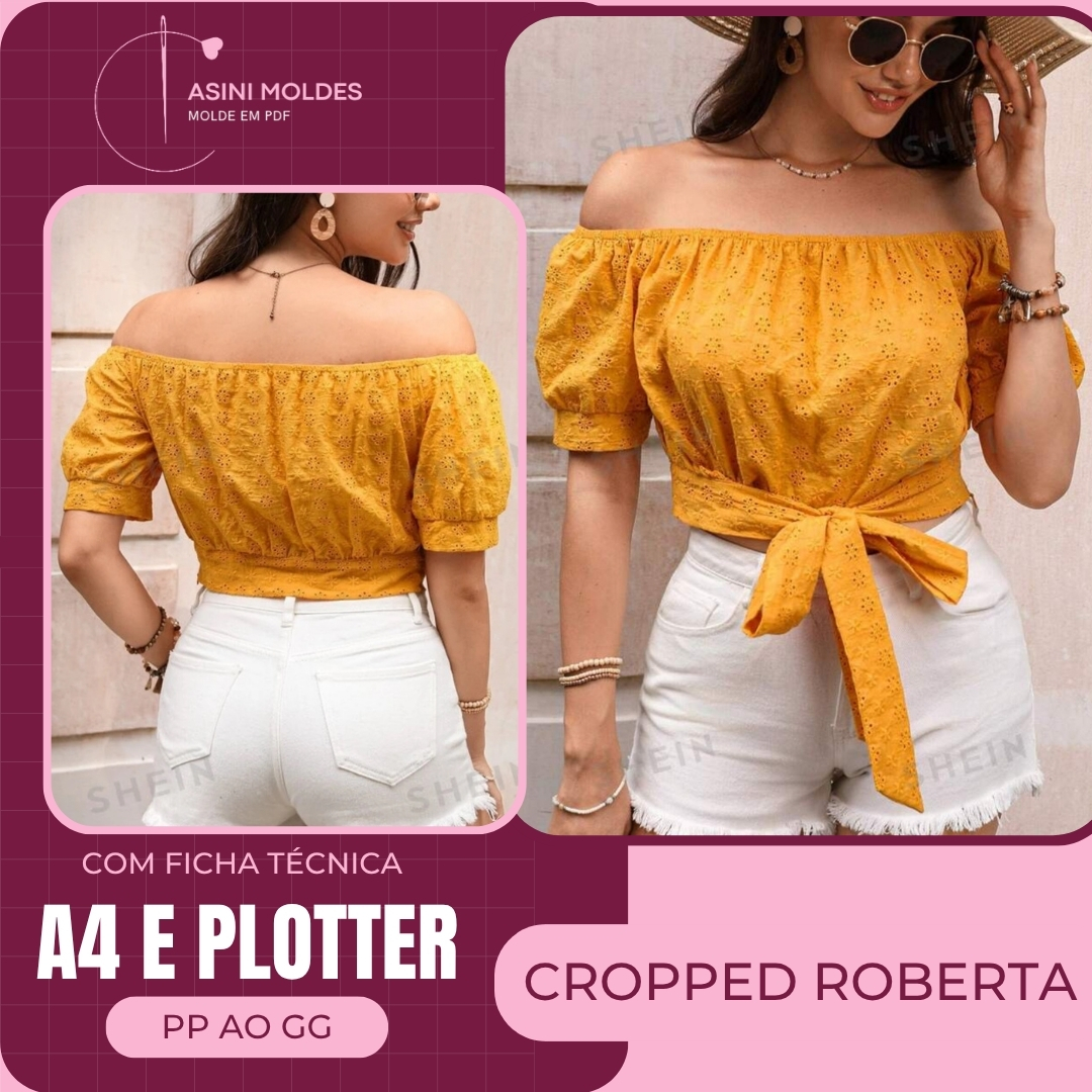 Cropped Roberta - Molde em PDF