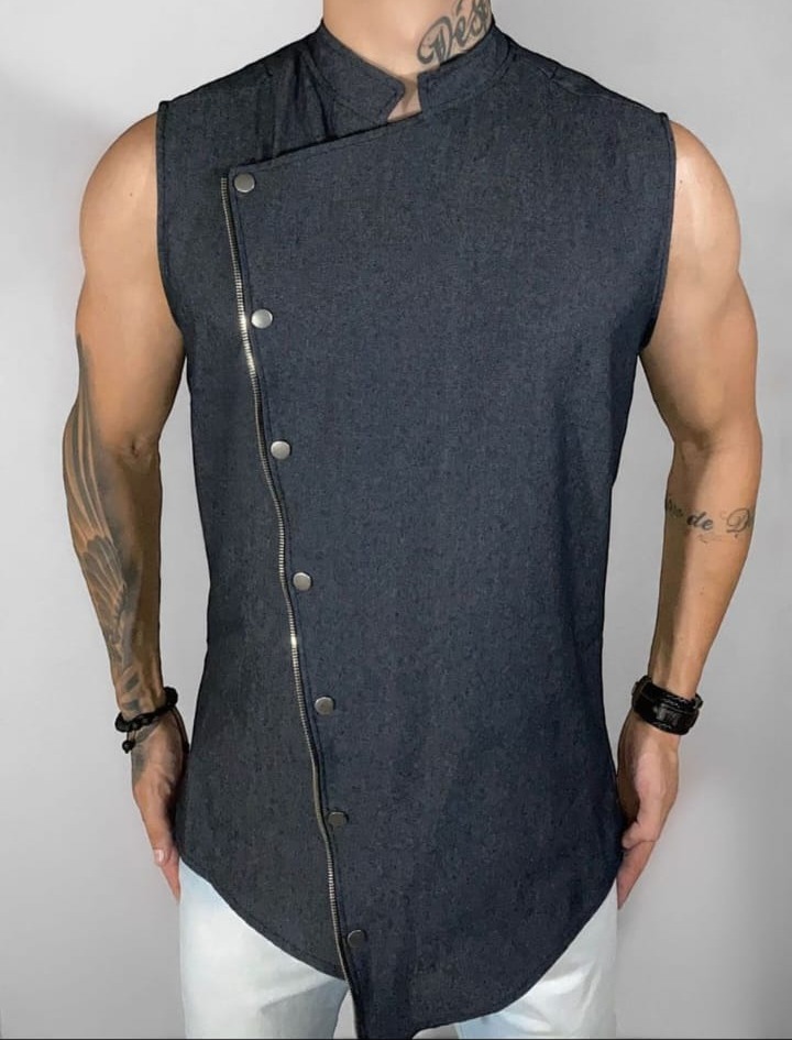 MOLDE DE CAMISA MASCULINA SEM MANGAS