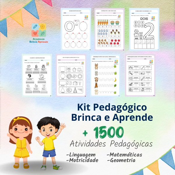 Kit Pedagógico Brinca e Aprende – Mais de 1500 atividades lúdicas p...