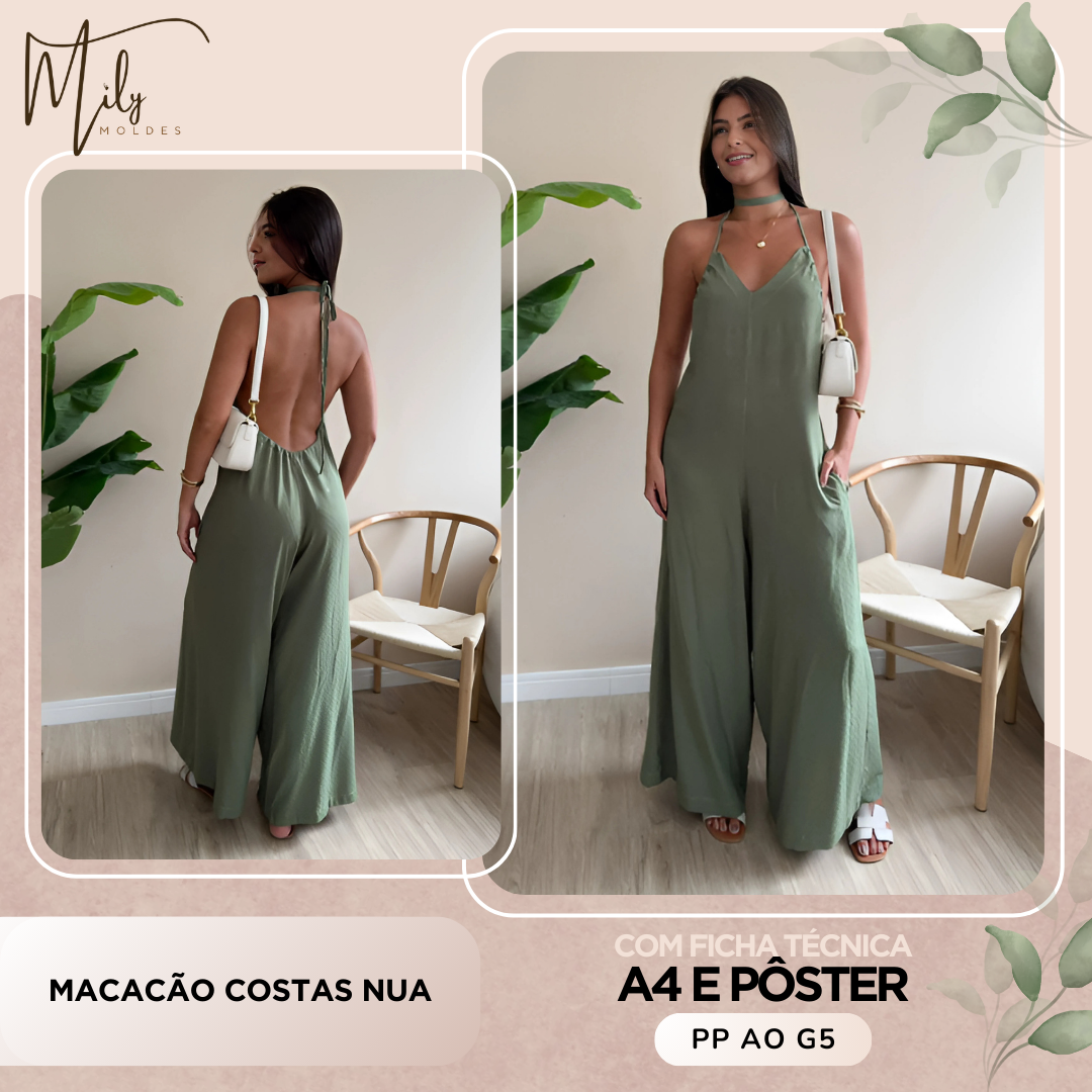 Macacão Costas Nua - Mily Moldes | Hotmart