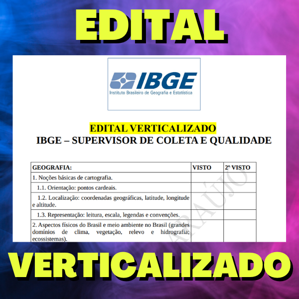 SUPERVISOR DE COLETA E QUALIDADE - IBGE 2023 - Edital Verticaliza...