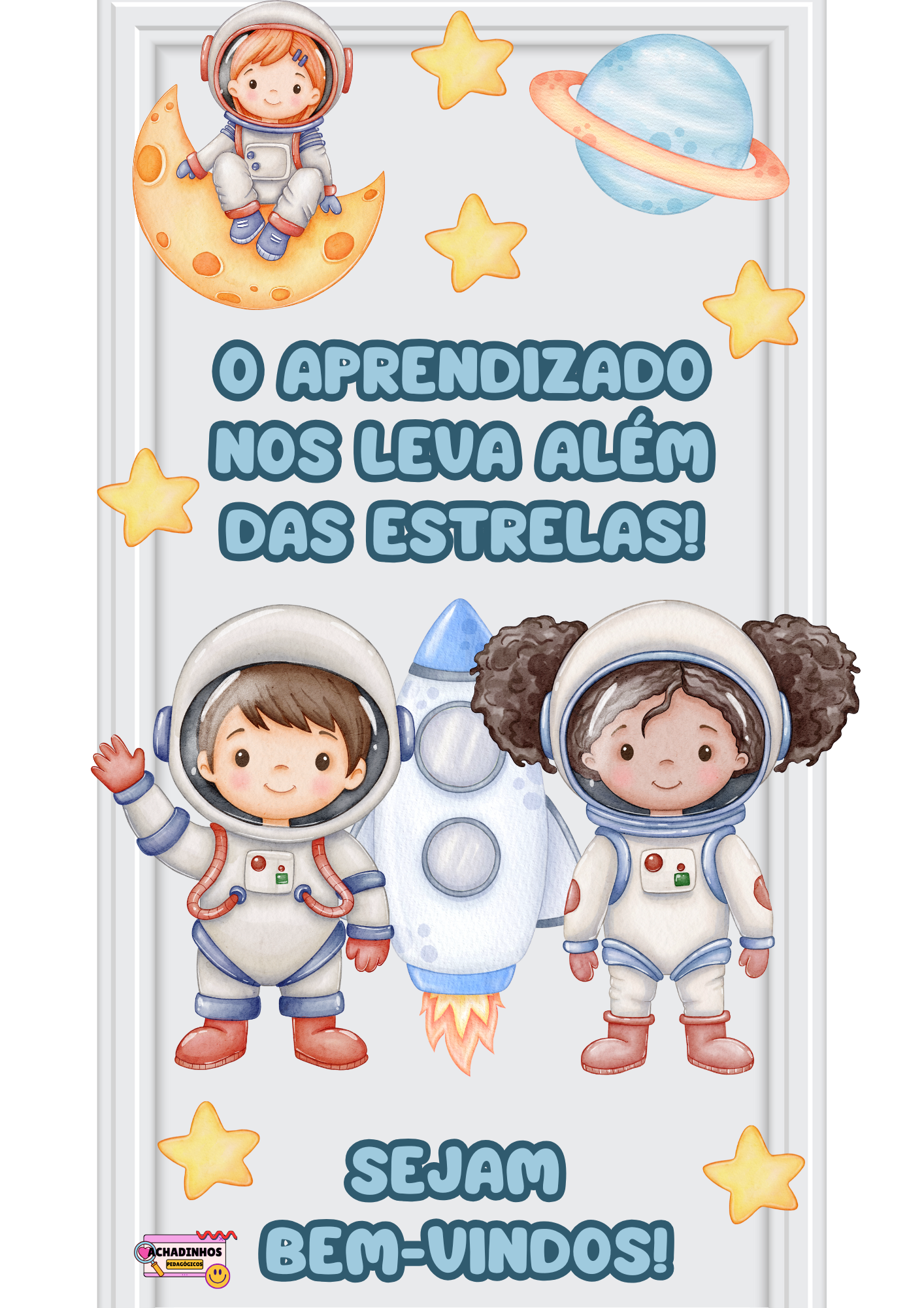 🪐👨🏼🚀Painel para porta - Astronauta - 🔎🏫📗 Achadinhos Pedagógi...