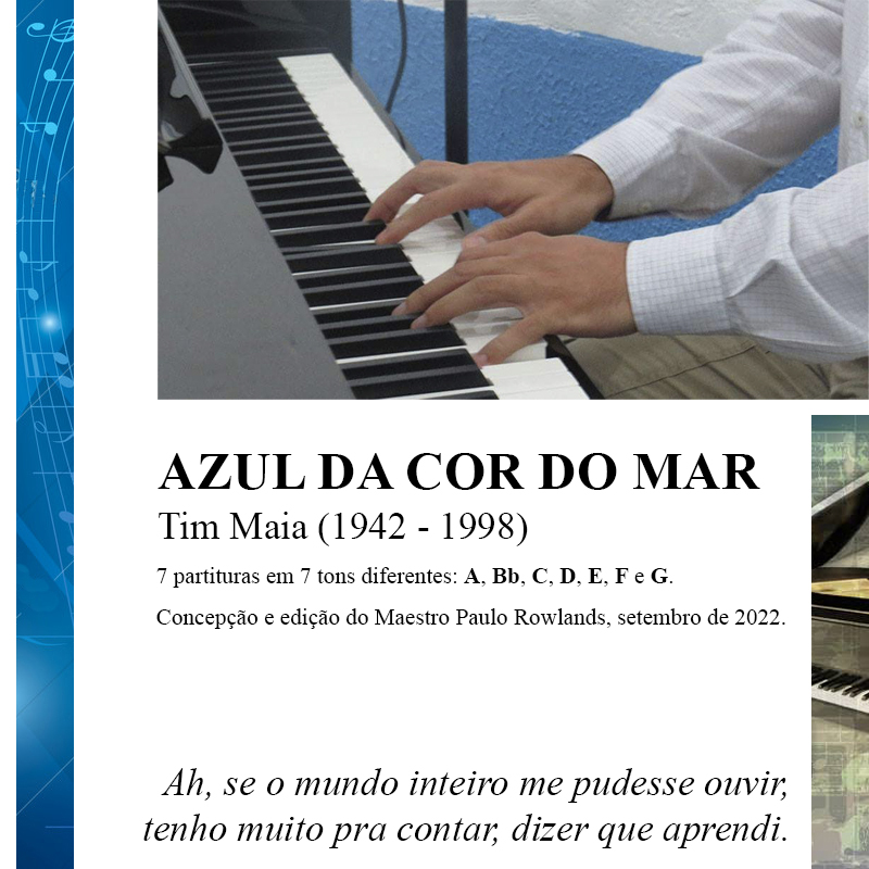 PARTITURA de AZUL DA COR DO MAR