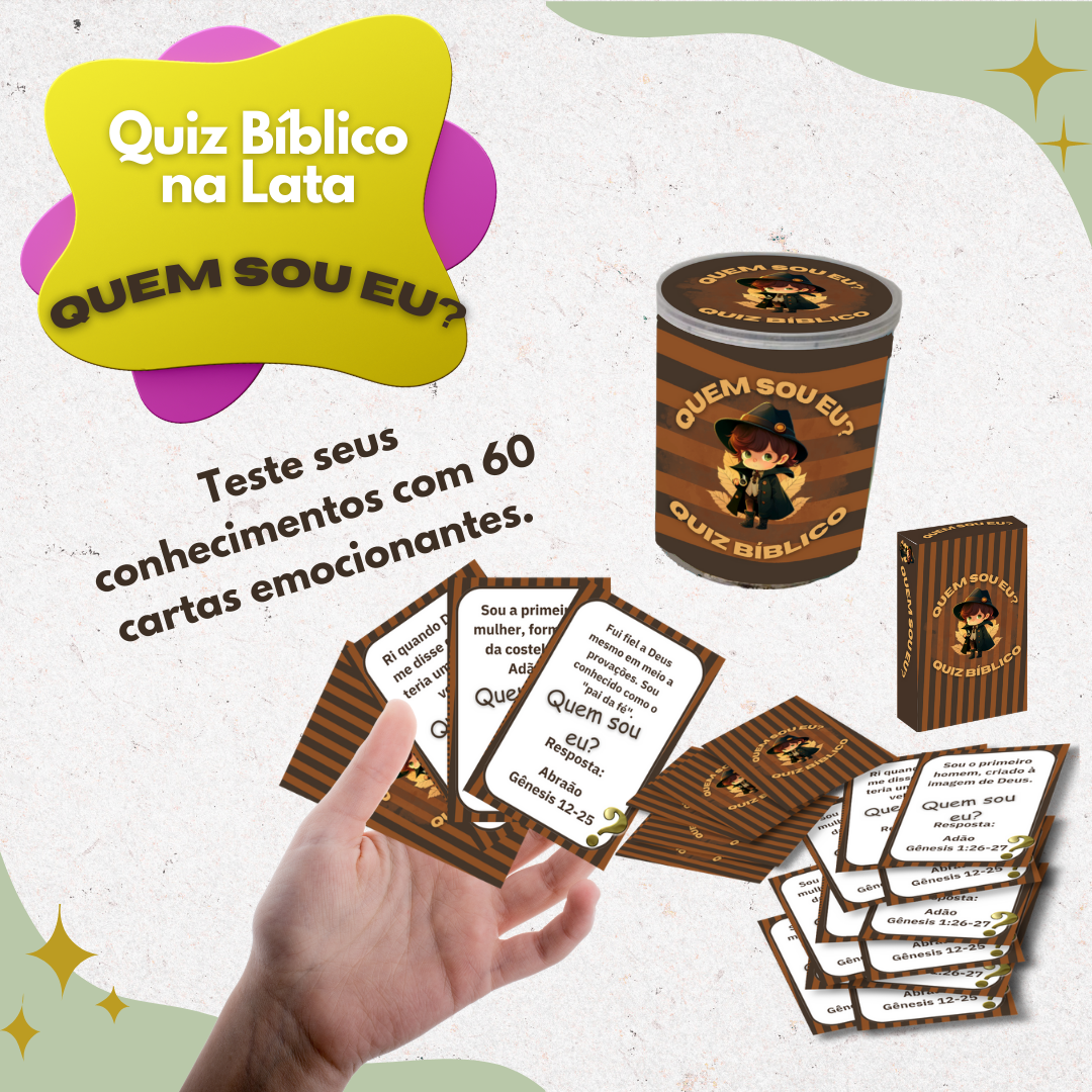 Quiz Bíblico na Lata Quem Sou Eu Bíblico para Imprimir | O Jogo Bíb...