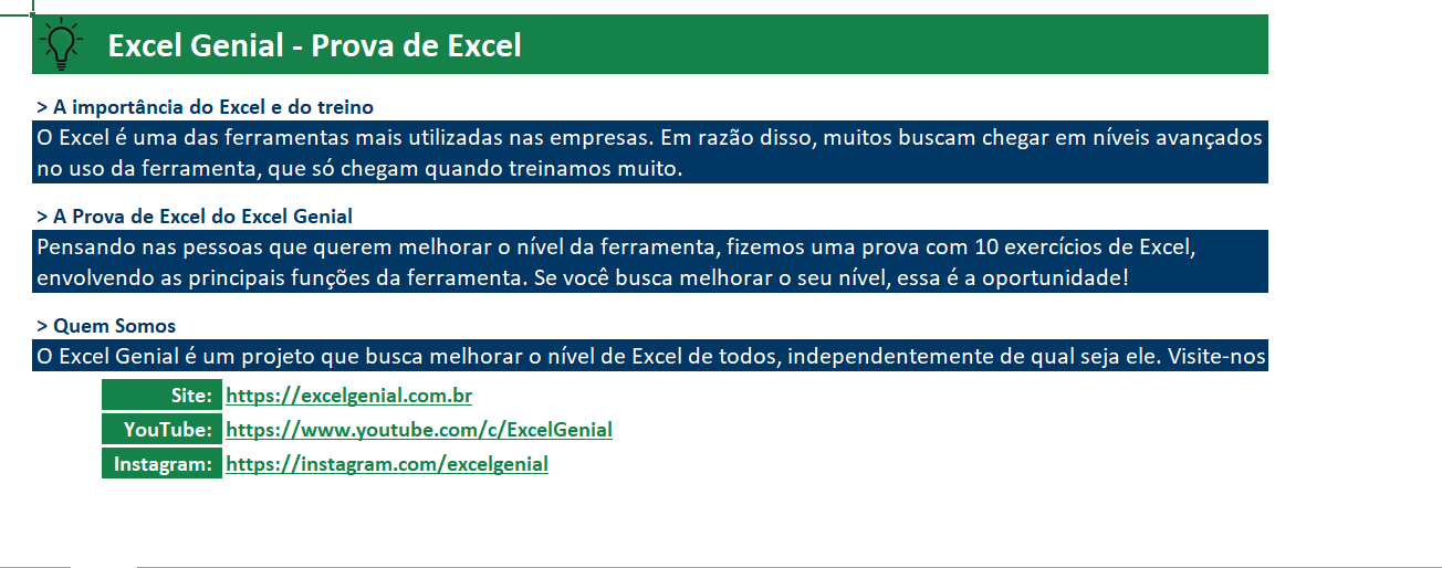 Prova de Excel - Excel Genial - Roberto Sardinha Junior | Hotmart