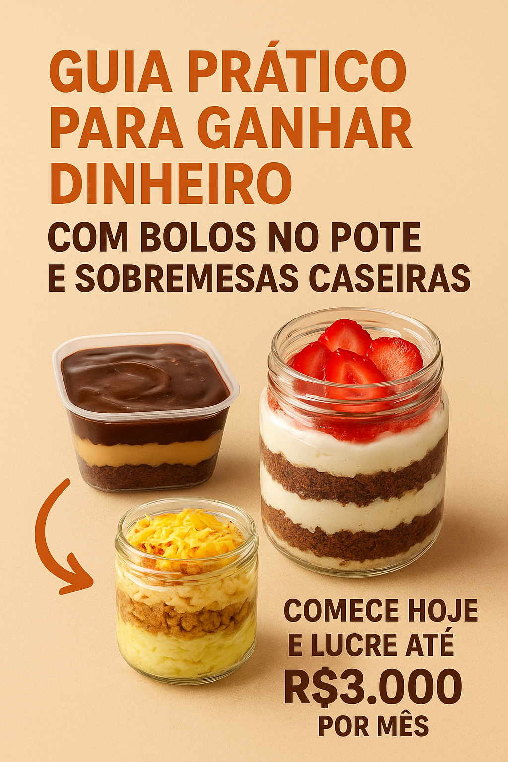 Renda extra Guia Prático para Ganhar Dinheiro com Bolos no Pote e Sobremesas Caseiras