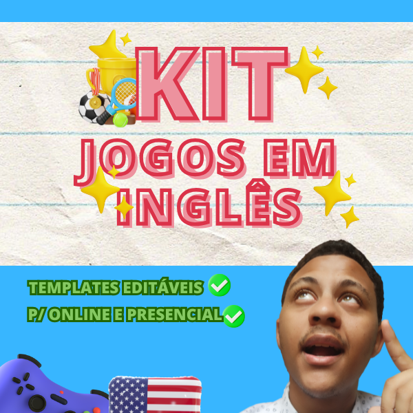 Pack 100 Jogos prontos para inglês: Presencial e Online + BÔNUS FLA...
