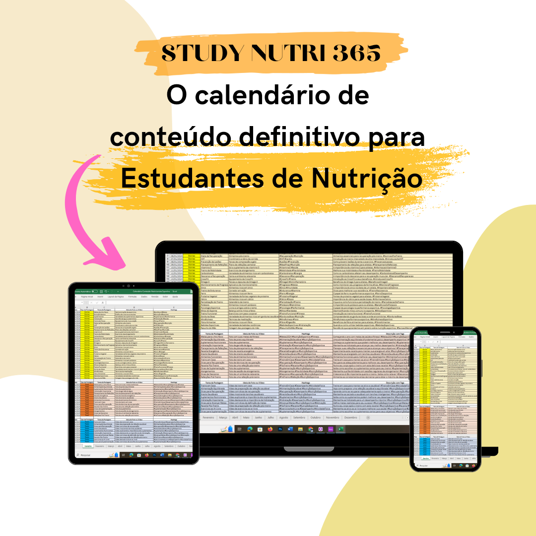 Study Nutri 365: Calendário de Conteúdo para Estudantes de Nutrição