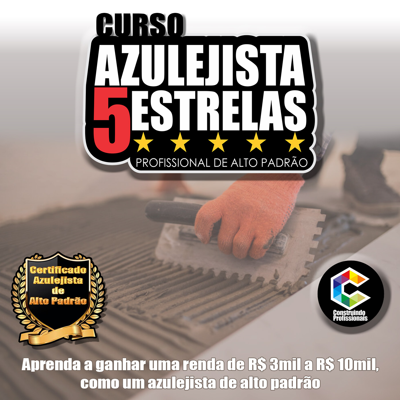 Curso Azulejista 5 Estrelas - Construindo Profissionais | Hotmart