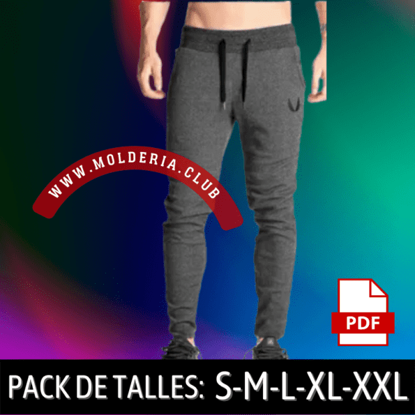 Patrón de Costura de Pantalón Chupín para Hombre - Molde de Pantalón Jogger