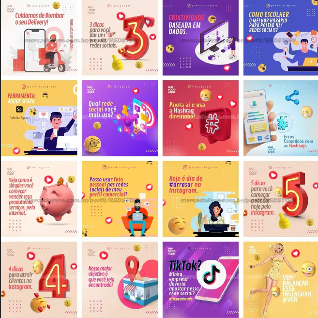 Pack 235 Artes Para Agência de Marketing Editáveis no Canva - wilso...