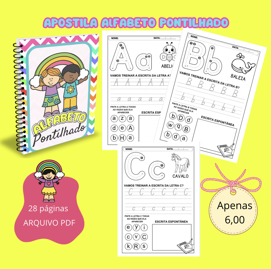 Apostila Alfabeto Pontilhado - Espaço Pedagógico Encantar | Hotmart