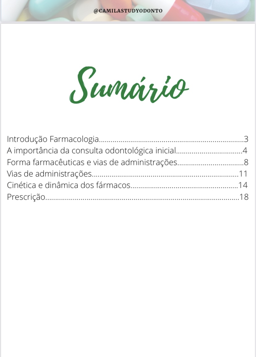Farmacologia Odontológica - Camila Ribeiro Barros | Hotmart