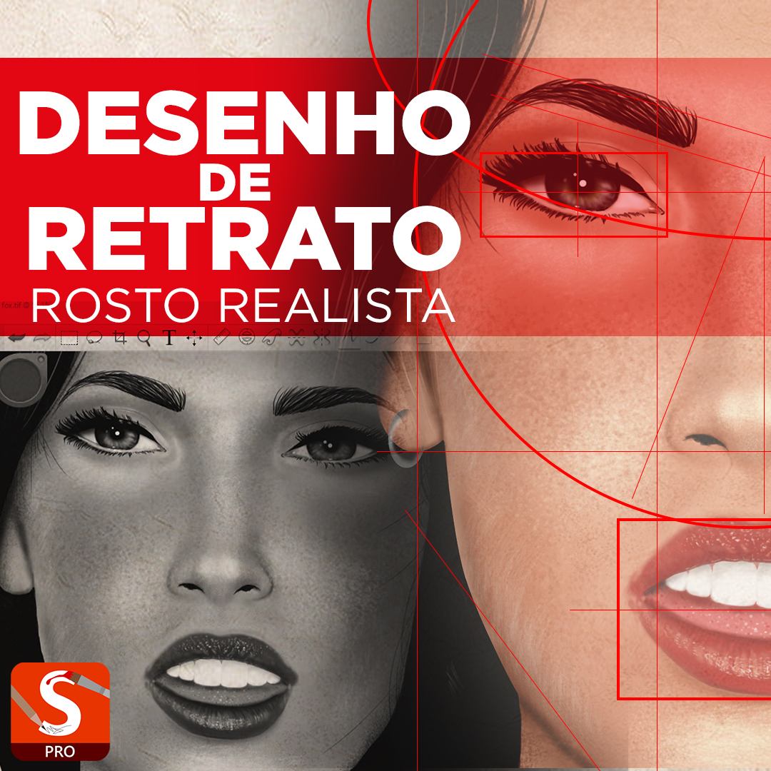 Desenho de Retrato Digital - do esboço aos efeitos finais
