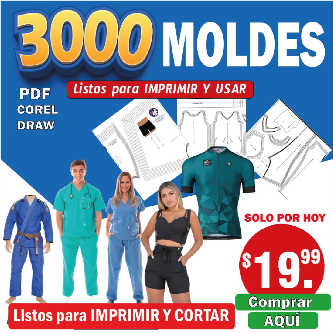 Pack De 3000 Moldes Digitales Para Confeccionar Todo Tipo De Prenda