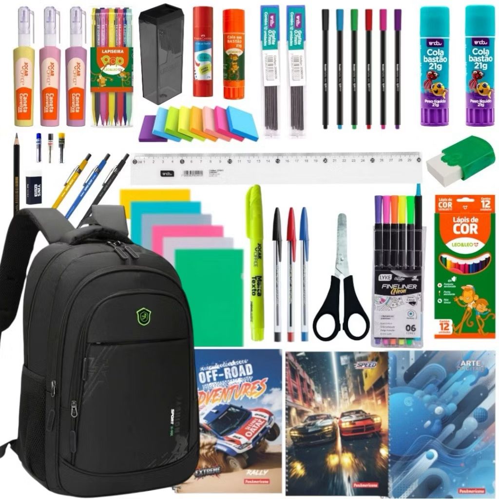 Kit Escolar Completo - Ensino Médio e Faculdade
