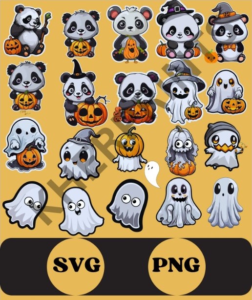 cute ghosts bundle SVG ghosts SVG Halloween ghost Cute Ghost Bundle...