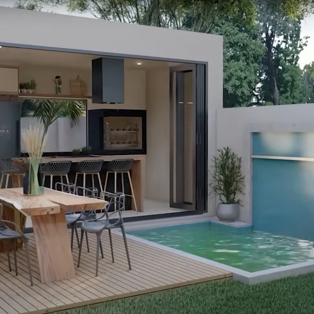 185 |Casa com área de lazer | ESTILO EDÍCULA | Decoração incrível.