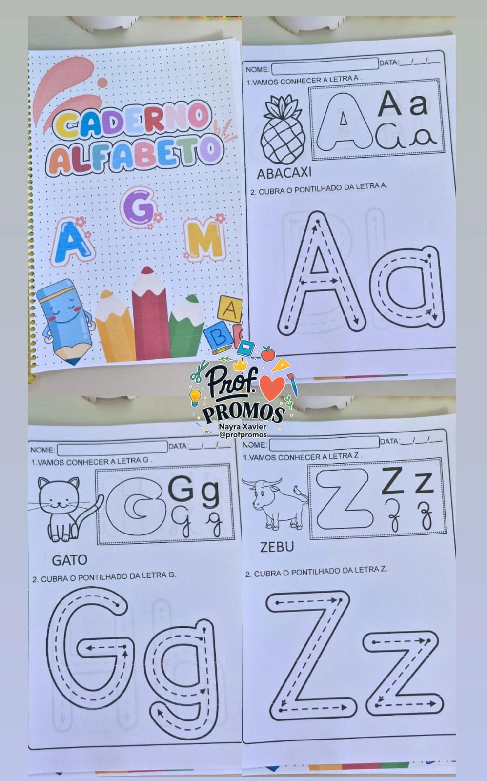 Caderno do alfabeto - Prof Promos - Nayra Xavier | Hotmart