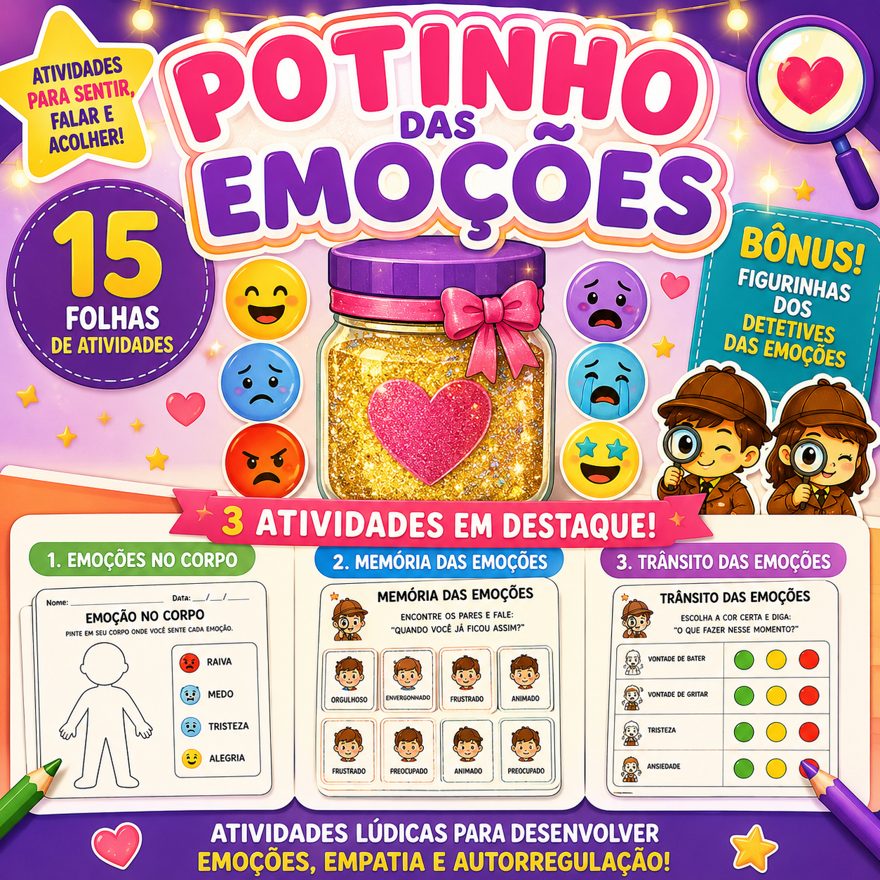 POTINHO DAS EMOÇÕES — 15 ATIVIDADES SOCIOEMOCIONAIS + BÔNUS FIG...