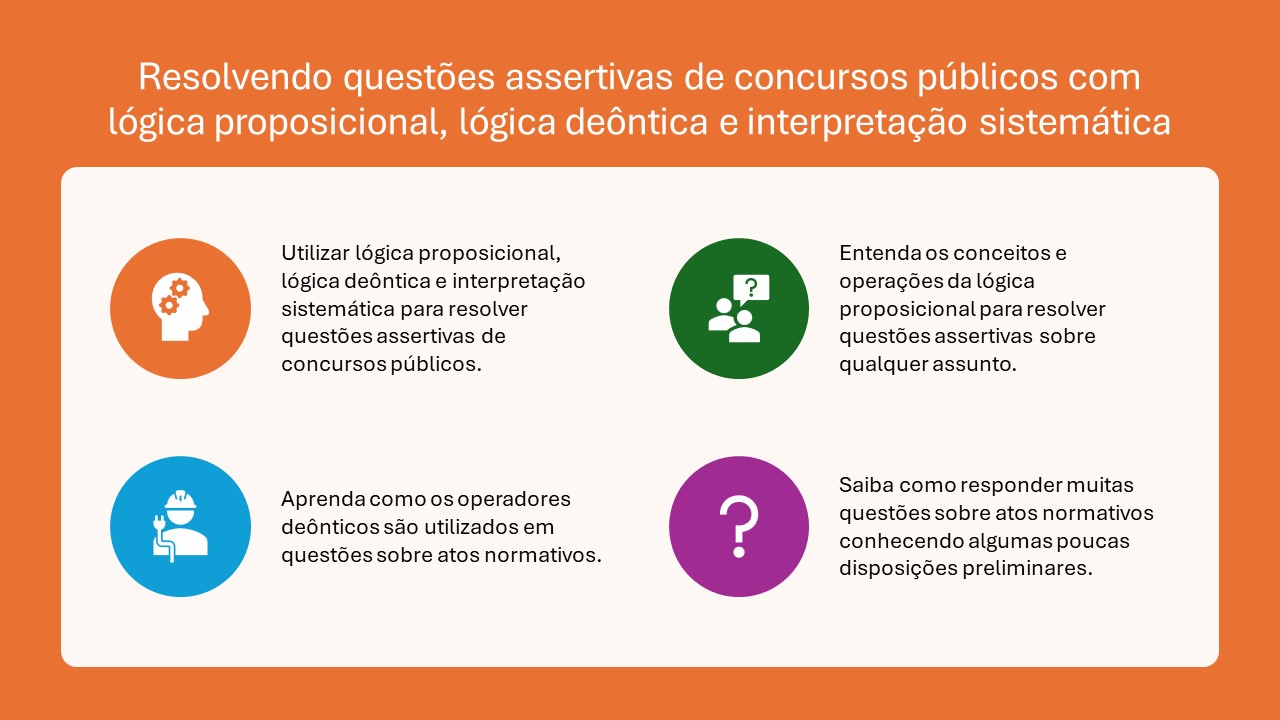 Resolvendo questões assertivas de concursos públicos com lógica proposicional, lógica deôntica e interpretação sistemática