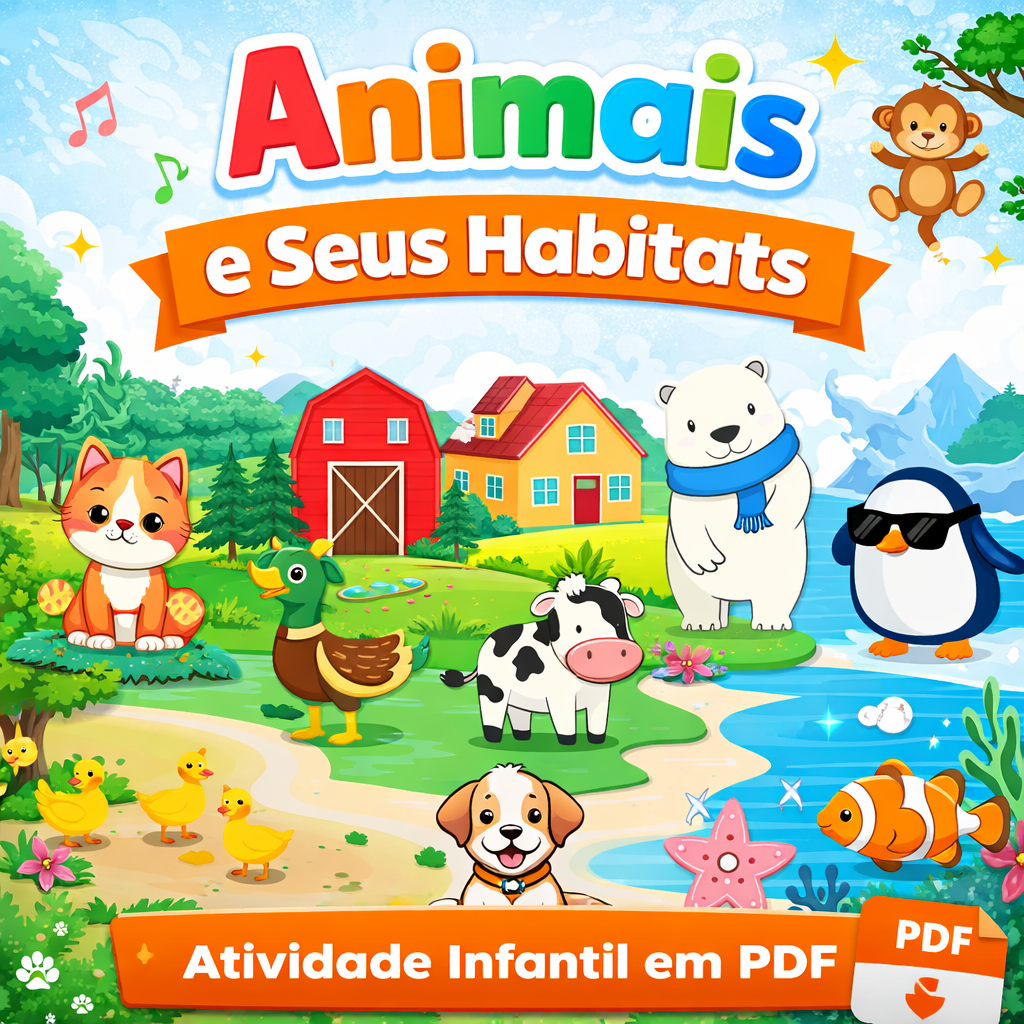Atividade Infantil – Animais e Seus Habitats (PDF) - ESCOLA DE MUSI...