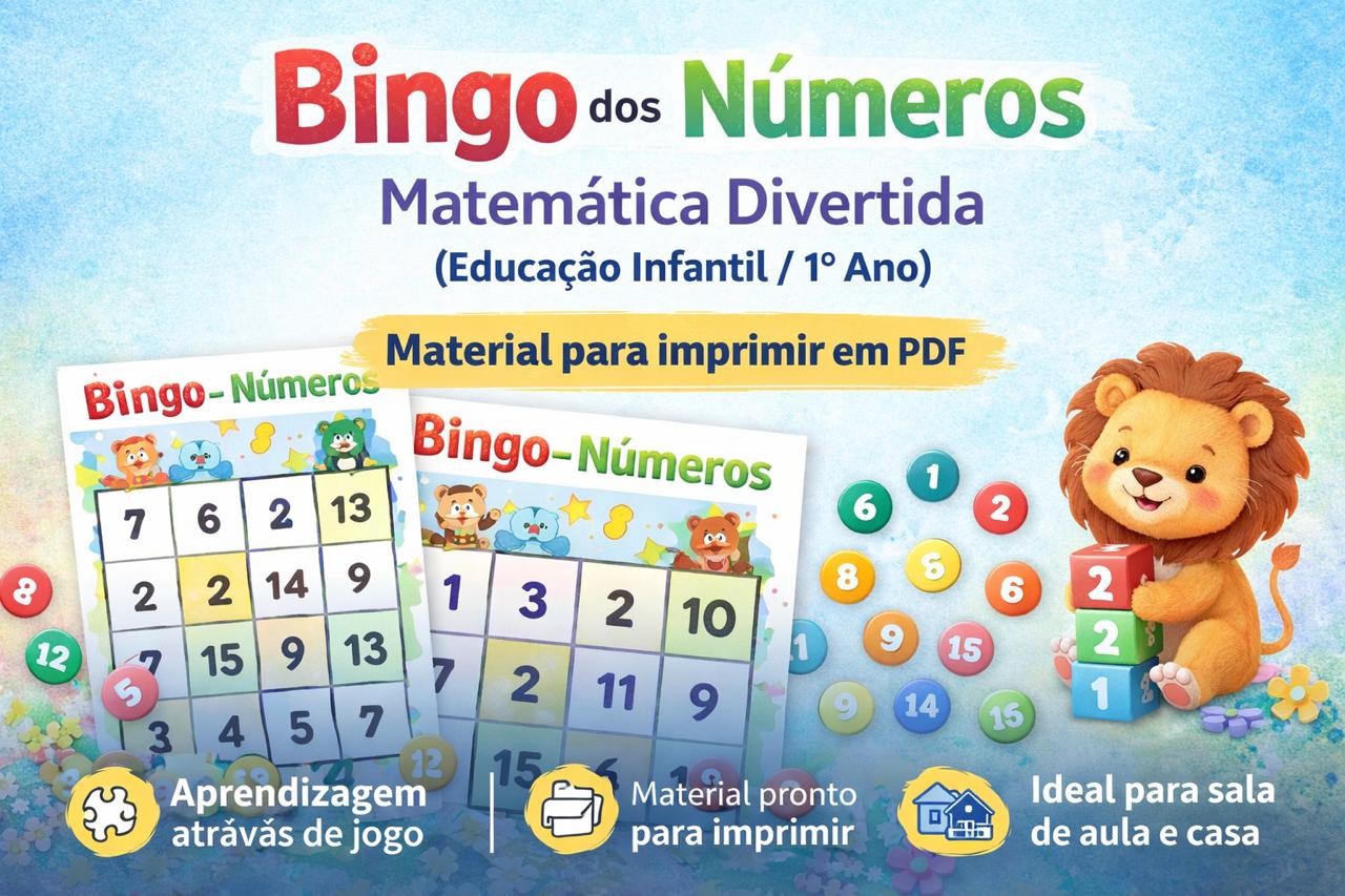 Bingo dos Números – Matemática Divertida (Educação Infantil / 1º An...