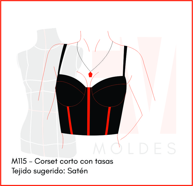 PATRON DE CORSET CON COPA EV MOLDES Hotmart