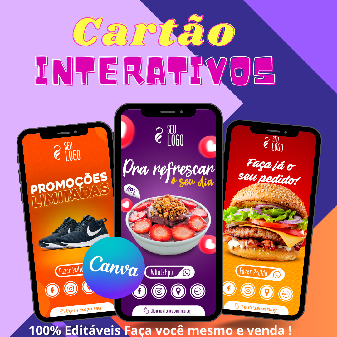 Pack Cartões De Visita Interativos Editáveis+Bônus - Jucilânio Sil...
