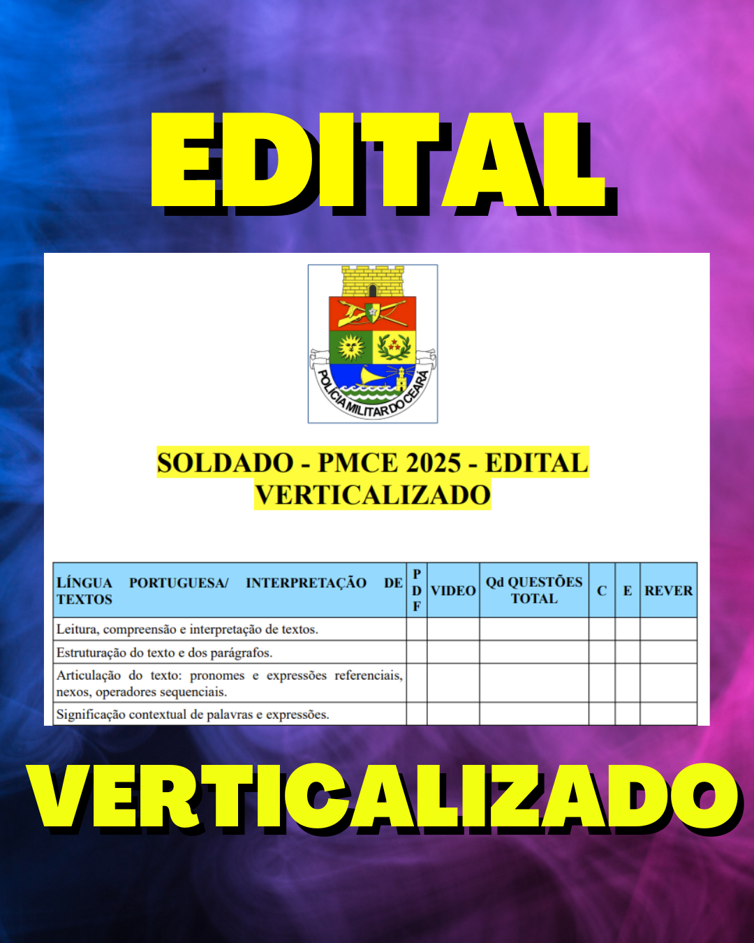 SOLDADO - PMCE 2025 - EDITAL VERTICALIZADO - Edital Verticalizado O...
