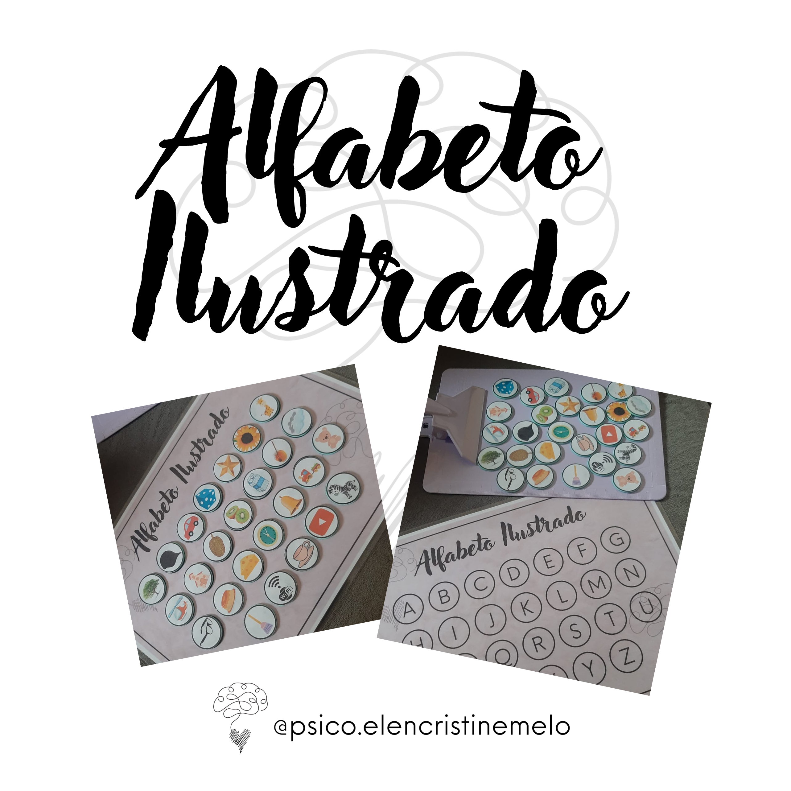 Alfabeto Ilustrado - Recurso PDF - Psicopedagoga Elen Cristine Melo...