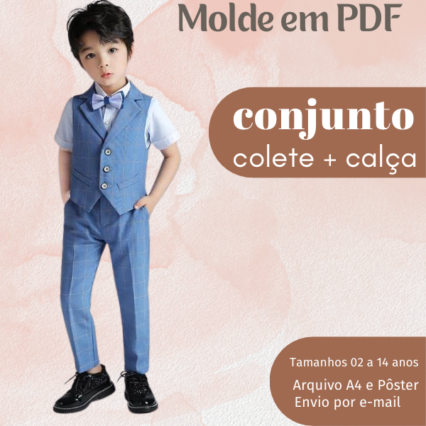 MOLDE EM PDF COLETE E CALÇA PEDRINHO