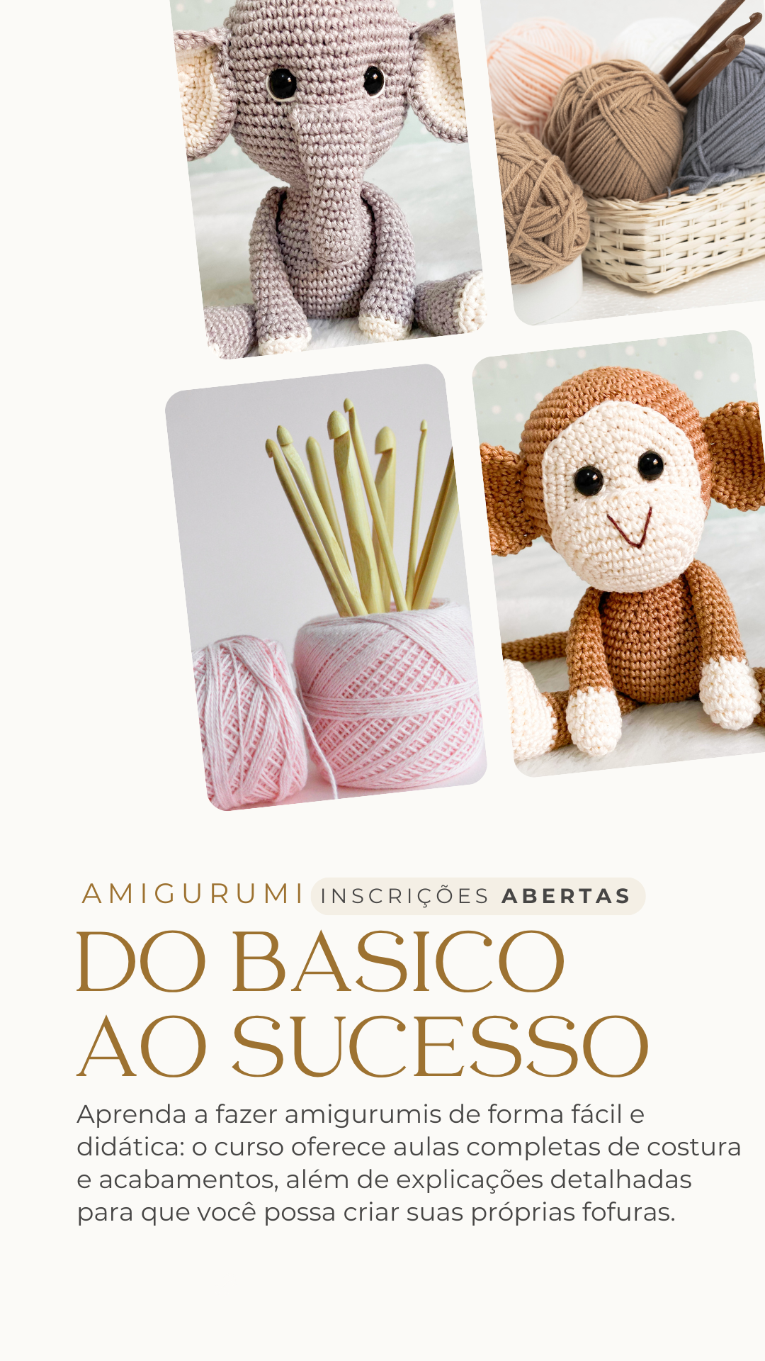 Imagem de capa para o Curso online Amigurumi - do Basico ao Sucesso