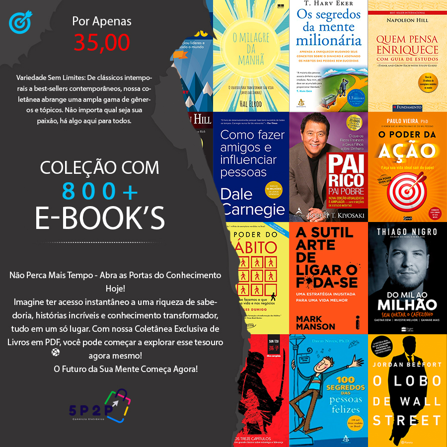 Kit com +800 ebook's Luis Aurelio Hotmart