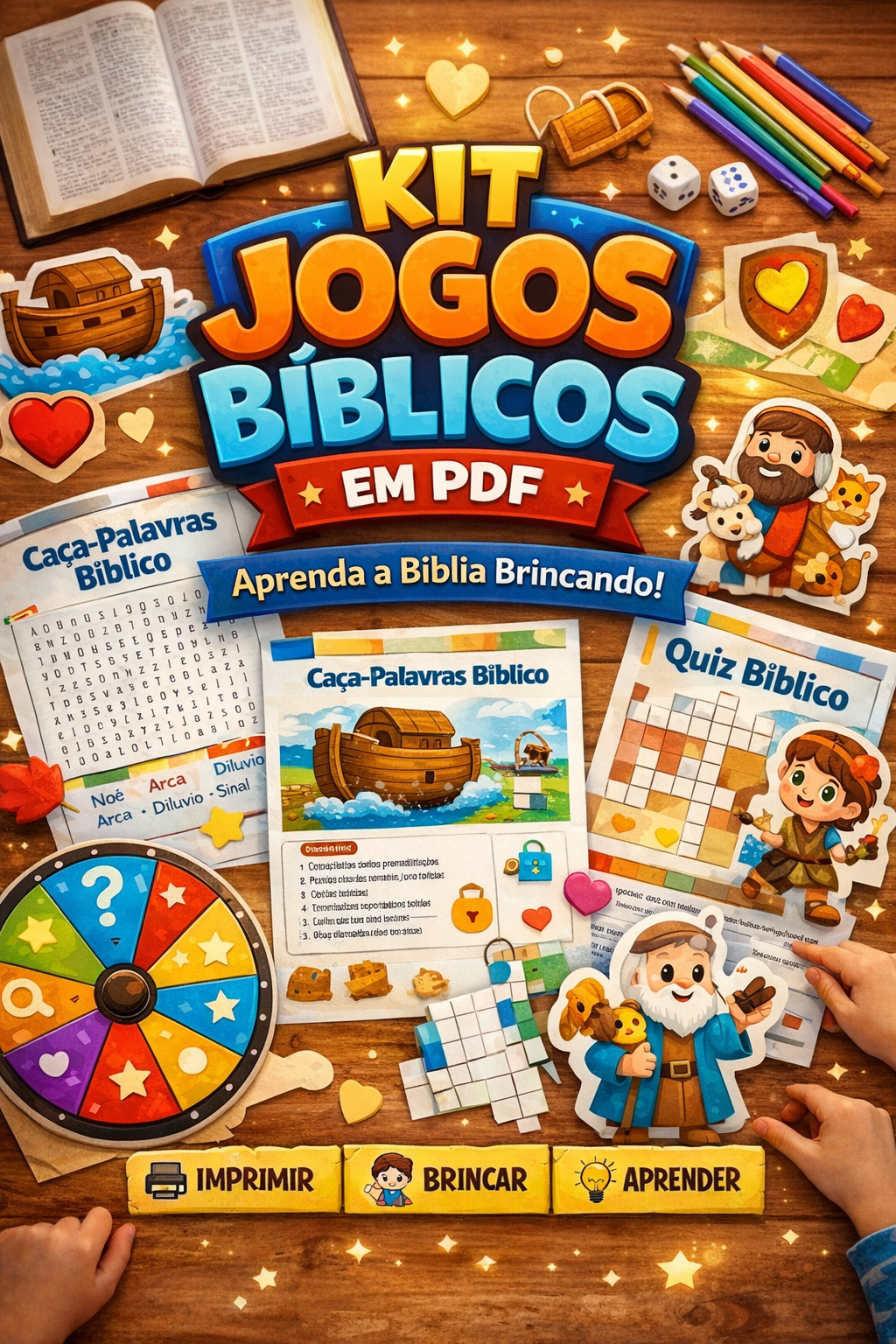 Kit Jogos Bíblicos em PDF – Aprenda a Bíblia Brincando! - Marcelle...