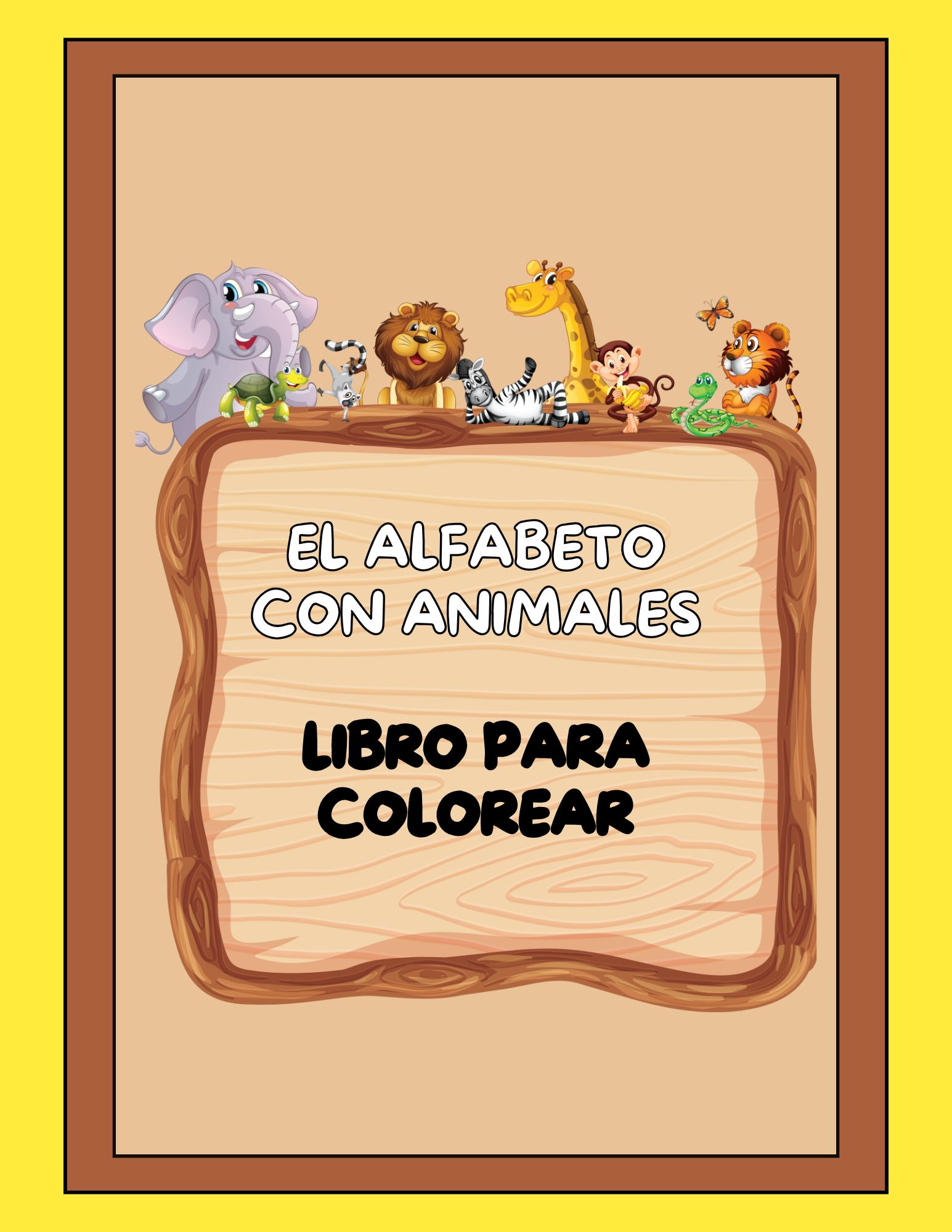 Libro para colorear imprimible - El alfabeto con animales - Angeles...